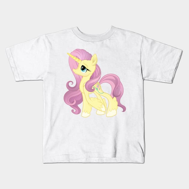 My Little Pony Generation 5 G5 Fluttershy Unicorn Kids T-Shirt by SketchedCrow